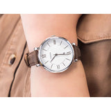 Buy Shop Fossil Jacqueline White Dial Brown Leather Strap Watch for Women - ES3708 USA Online