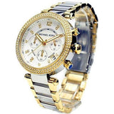 Buy Shop Michael Kors Parker Chronograph Silver Dial Two Tone Steel Strap Watch For Women - MK5687 USA Online