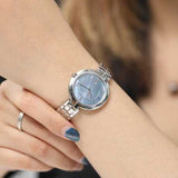 Tissot T Lady Flamingo Mother of Pearl Blue Dial Silver Steel Strap Watch For Women - T094.210.11.121.00