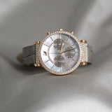 Swarovski Passage Chrono Grey Dial Grey Leather Strap Watch for Women - 5580348