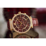 Buy Shop Swarovski Passage Chrono Red Dial Red Leather Strap Watch for Women - 5580345 USA Online