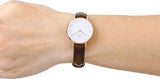 Buy Shop Daniel Wellington Classic Petite Bristol White Dial Brown Leather Strap Watch For Women - DW00100227 USA Online