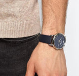 Buy Shop Emporio Armani Classic Quartz Blue Dial Black Leather Strap Watch For Men - AR1731 USA Online
