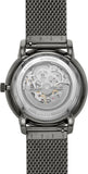Buy Shop Fossil Neutra Automatic Skeleton Black Dial Grey Mesh Strap Watch for Men - ME3185 USA Online