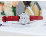 Buy Shop Tissot Chemin Des Tourelles Automatic Mother of Pearl White Dial Red Leather Strap Watch For Women - T099.207.16.118.00 USA Online