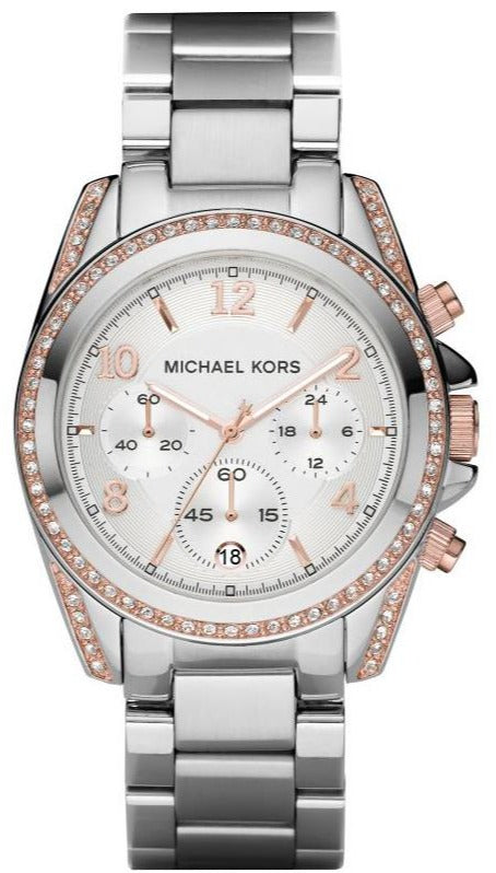 Buy Shop Michael Kors Blair Chronograph Silver Dial Silver Steel Strap Watch for Women - MK5459 USA Online