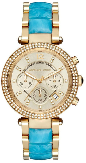 Buy Shop Michael Kors Parker Gold Dial Two Tone Steel Strap Watch for Women - MK6364 USA Online