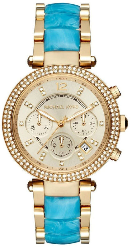 Buy Shop Michael Kors Parker Gold Dial Two Tone Steel Strap Watch for Women - MK6364 USA Online