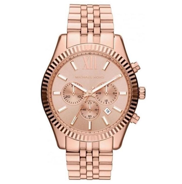 Buy Shop Michael Kors Lexington Rose Gold Dial Rose Gold Steel Strap Watch for Men - MK8319 USA Online