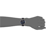 Buy Shop Emporio Armani Gianni T Bar Analog Blue Dial Black Leather Strap Watch For Women - AR1989 USA Online