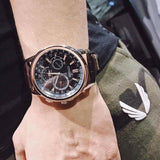 Buy Shop Citizen Eco Drive Calendrier Black Dial Brown Leather StrapWatch For Men - BU2023-12E USA Online