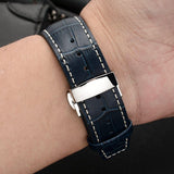 Buy Shop Citizen Eco Drive Calendrier White Dial Blue Leather Strap Watch For Men - BU2020-11A USA Online