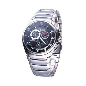 Buy Shop Citizen Eco Drive Chronograph Black Dial Silver Stainless Steel Watch For Men - AT0690-55E USA Online