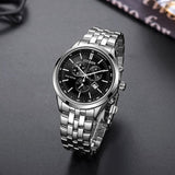 Buy Shop Citizen Eco Drive Chronograph Black Dial Silver Steel Strap Watch For Men - AT2140-55E USA Online