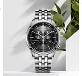 Buy Shop Citizen Eco Drive Chronograph Black Dial Silver Steel Strap Watch For Men - AT2140-55E USA Online