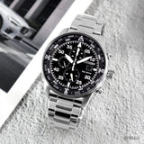 Buy Shop Citizen Eco Drive Chronograph Black Dial Silver Steel Strap Watch For Men - CA0690-88E USA Online