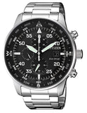Buy Shop Citizen Eco Drive Chronograph Black Dial Silver Steel Strap Watch For Men - CA0690-88E USA Online