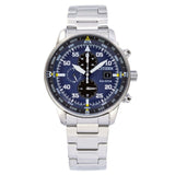 Buy Shop Citizen Eco Drive Chronograph Blue Dial Silver Stainless Steel Watch For Men - CA0690-88L USA Online