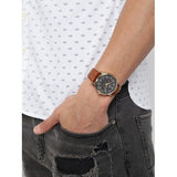Buy Shop Citizen Eco Drive Multi Function Day & Date Black Dial Brown Leather Strap Watch For Men - AO9003-08E USA Online