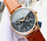 Buy Shop Citizen Eco Drive Multi Function Day & Date Black Dial Brown Leather Strap Watch For Men - AO9003-08E USA Online