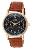 Buy Shop Citizen Eco Drive Multi Function Day & Date Black Dial Brown Leather Strap Watch For Men - AO9003-08E USA Online