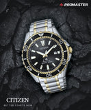 Buy Shop Citizen Eco Drive Promaster Diver Black Dial Two Tone Steel Strap Watch For Men - BN0194-57E USA Online