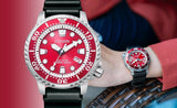 Buy Shop Citizen Eco Drive Promaster Marine Red Dial Black Rubber Strap Watch For Men - BN0159-15X USA Online
