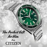 Buy Shop Citizen Eco Drive Vintage Green Dial Silver Steel Strap Watch For Men - AW1598-70X USA Online