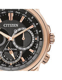 Citizen Eco Drive Calendrier Black Dial Brown Leather StrapWatch For Men - BU2023-12E