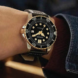 Buy Shop Citizen Mechanical Automatic Black Dial Black Leather Strap Watch for Men - NJ0176-10E USA Online