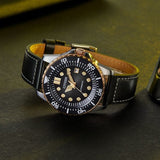 Buy Shop Citizen Mechanical Automatic Black Dial Black Leather Strap Watch for Men - NJ0176-10E USA Online