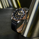 Buy Shop Citizen Mechanical Automatic Black Dial Black Leather Strap Watch for Men - NJ0176-10E USA Online