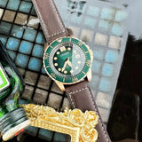 Buy Shop Citizen Mechanical Automatic Green Dial Brown Leather Strap Watch for Men - NJ0173-18X USA Online