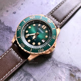 Buy Shop Citizen Mechanical Automatic Green Dial Brown Leather Strap Watch for Men - NJ0173-18X USA Online