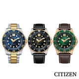 Buy Shop Citizen Mechanical Automatic Green Dial Brown Leather Strap Watch for Men - NJ0173-18X USA Online