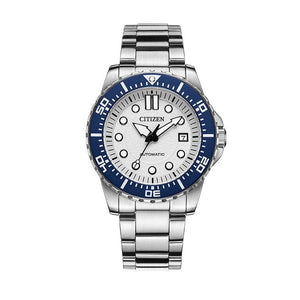 Buy Shop Citizen Mechanical Automatic White Dial Silver Steel Strap Watch for Men - NJ0171-81A USA Online