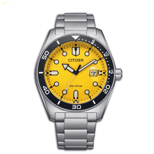 Buy Shop Citizen Mechanical Automatic Yellow Dial Silver Steel Strap Watch for Men - NJ0170-83Z USA Online