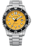 Buy Shop Citizen Mechanical Automatic Yellow Dial Silver Steel Strap Watch for Men - NJ0170-83Z USA Online