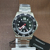 Buy Shop Citizen Mechanical Black Dial Silver Steel Strap Watch For Men - NJ0120-81E USA Online