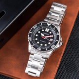 Buy Shop Citizen Mechanical Black Dial Silver Steel Strap Watch For Men - NJ0120-81E USA Online