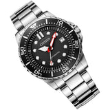 Buy Shop Citizen Mechanical Black Dial Silver Steel Strap Watch For Men - NJ0120-81E USA Online