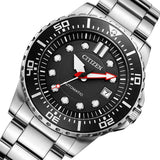 Buy Shop Citizen Mechanical Black Dial Silver Steel Strap Watch For Men - NJ0120-81E USA Online