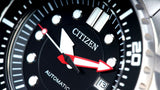 Buy Shop Citizen Mechanical Black Dial Silver Steel Strap Watch For Men - NJ0120-81E USA Online