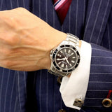 Buy Shop Citizen Promaster Diver Chronograph Black Dial Silver Steel Strap Watch For Men - BN0190-82E USA Online