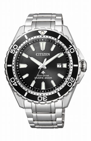 Buy Shop Citizen Promaster Diver Chronograph Black Dial Silver Steel Strap Watch For Men - BN0190-82E USA Online