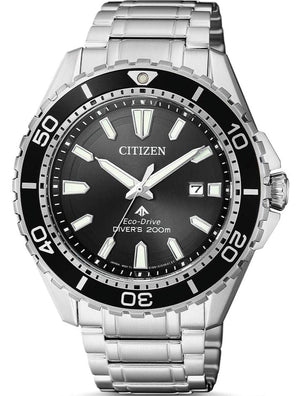 Buy Shop Citizen Promaster Diver Chronograph Black Dial Silver Steel Strap Watch For Men - BN0190-82E USA Online