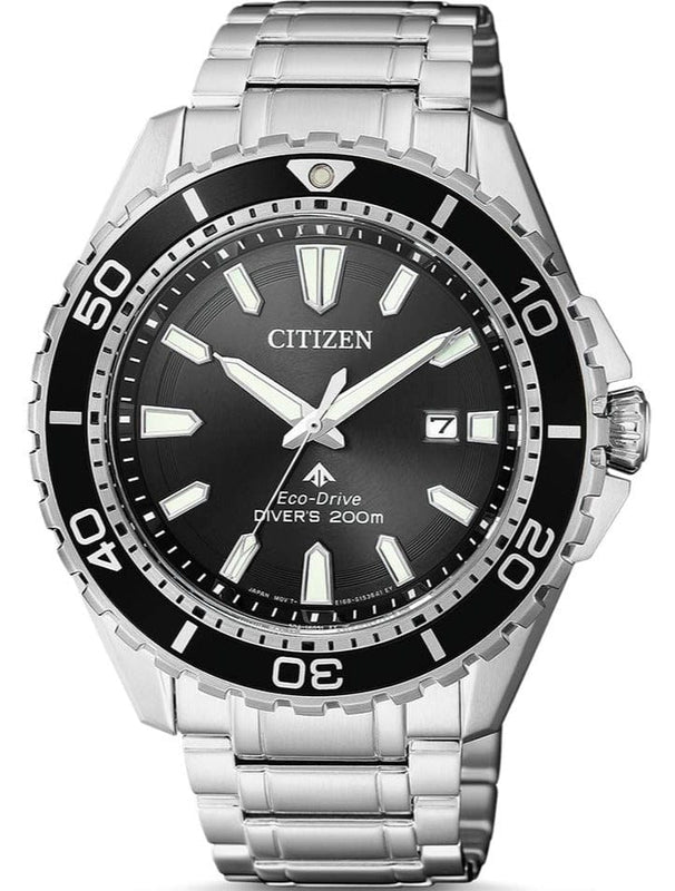 Buy Shop Citizen Promaster Diver Chronograph Black Dial Silver Steel Strap Watch For Men - BN0190-82E USA Online