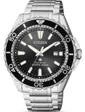 Buy Shop Citizen Promaster Diver Chronograph Black Dial Silver Steel Strap Watch For Men - BN0190-82E USA Online