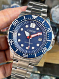 Buy Shop Citizen Promaster Mechanical Blue Dial Silver Steel Strap Watch For Men - NJ0121-89L USA Online