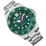 Buy Shop Citizen Promaster Mechanical Green Dial Silver Steel Strap Watch For Men - NJ0129-87X USA Online